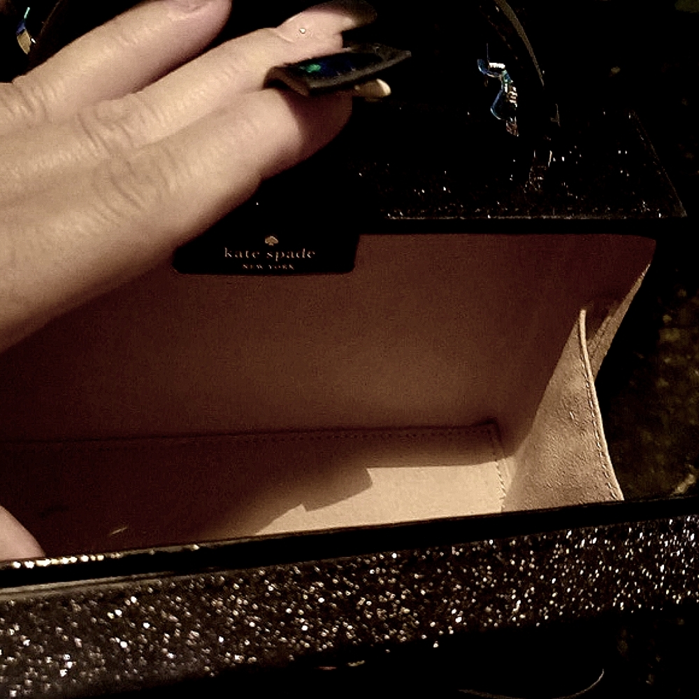 Kate Spade Elegant Black Glitter Evening Bag - Picture 7 of 7